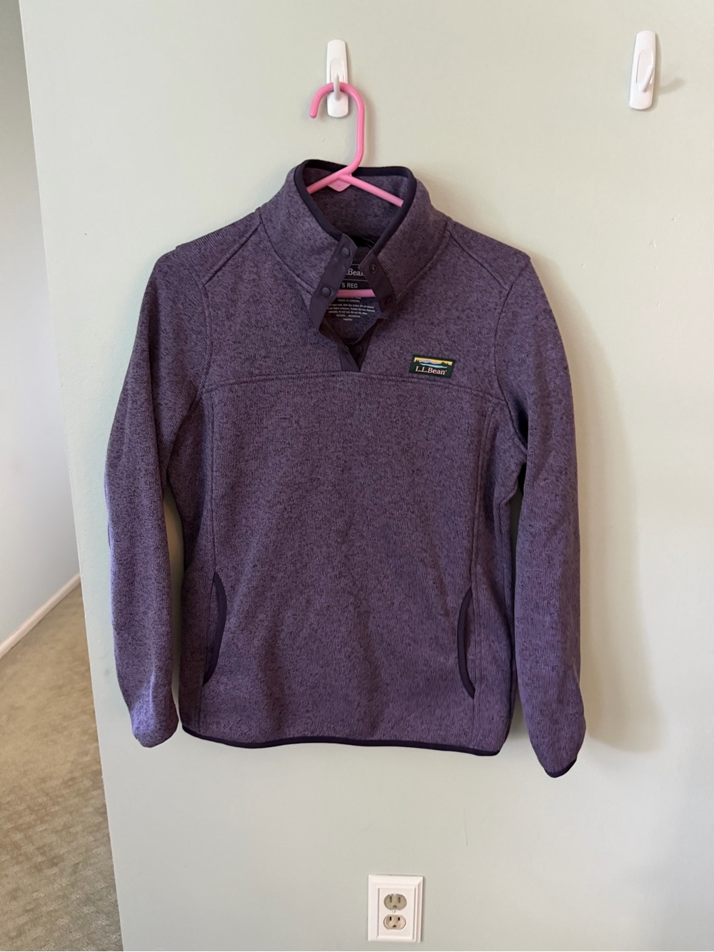 L.L. Bean Women’s Purple Fleece Quarter-Snap Pullover